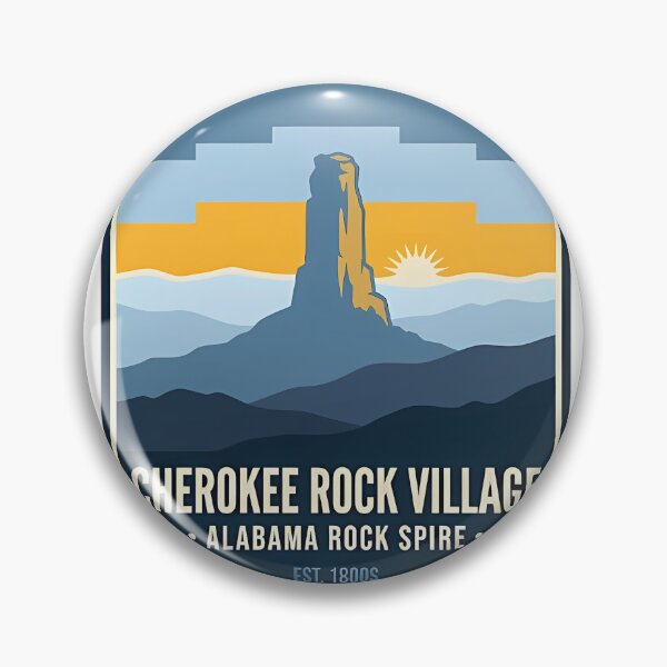 Item preview, Cherokee Rock Village Rock Spire Alabama Blue Badge Sticker designed and sold by DetourDgn.