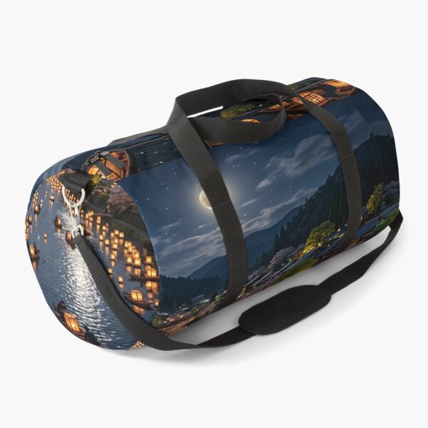 Item preview, Illuminated Japanese Lantern Boats Drifting Down Night River designed and sold by Solomon-Ent-144.