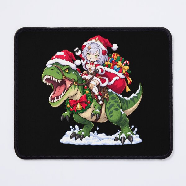 Item preview, Noelle Genshin Impact Christmas T Rex Dinosaur Ride designed and sold by mildaclairmo.