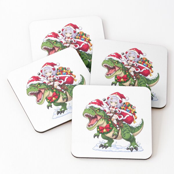 Item preview, Noelle Genshin Impact Christmas T Rex Dinosaur Ride designed and sold by mildaclairmo.