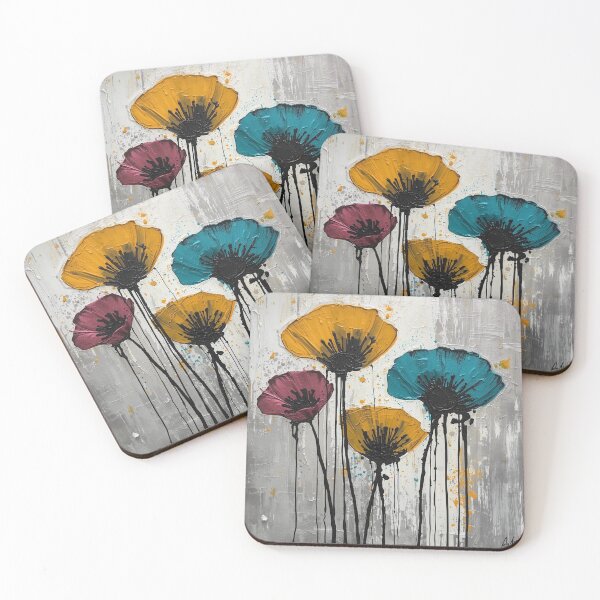 Item preview, Abstract Dripping Poppies - Modern Impasto Floral Art designed and sold by PACS0011.