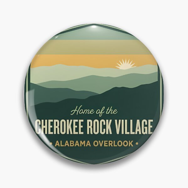 Item preview, Cherokee Rock Village Overlook Alabama Retro Badge Sticker designed and sold by DetourDgn.