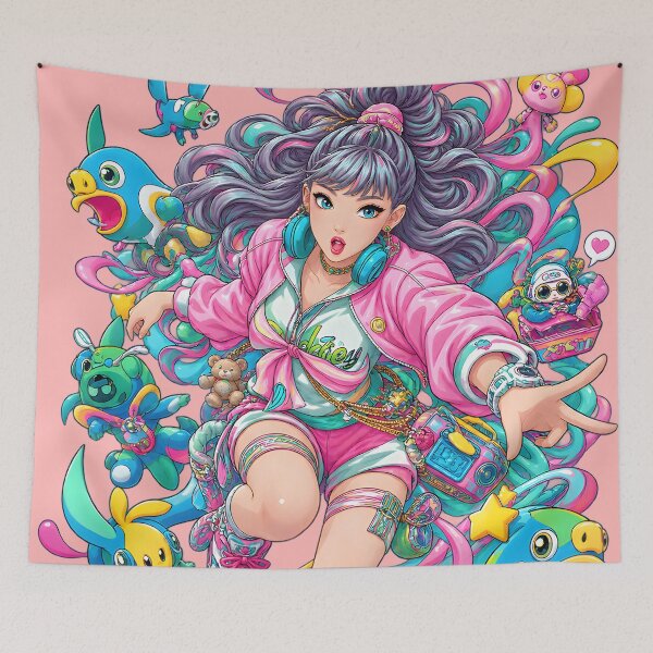 Aperçu de l'œuvre Anime aux couleurs de bonbons créée et vendue par aliraweb.