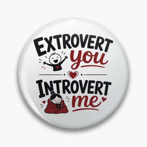 Item preview, Extrovert You Introvert Me – Opposites Attract Couple Design designed and sold by Lovestickerco.