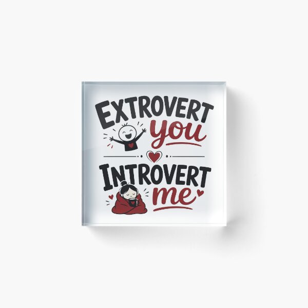 Item preview, Extrovert You Introvert Me – Opposites Attract Couple Design designed and sold by Lovestickerco.