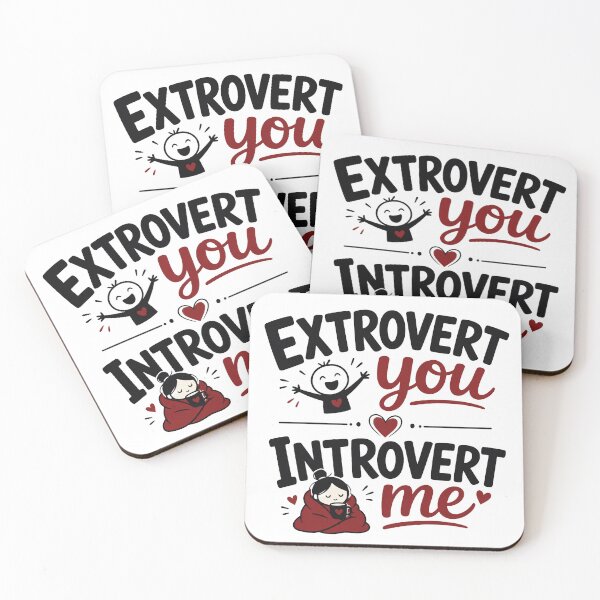 Item preview, Extrovert You Introvert Me – Opposites Attract Couple Design designed and sold by Lovestickerco.