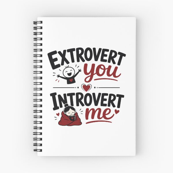 Item preview, Extrovert You Introvert Me – Opposites Attract Couple Design designed and sold by Lovestickerco.