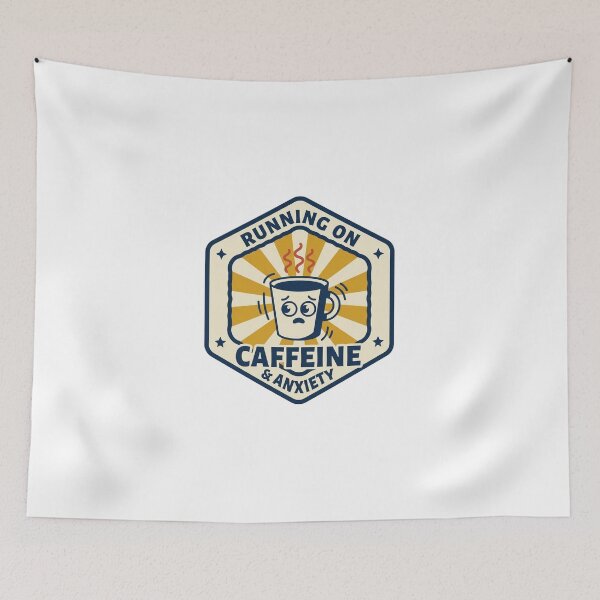 Item preview, Running On Caffeine And Anxiety Funny designed and sold by QuirkyCartel.