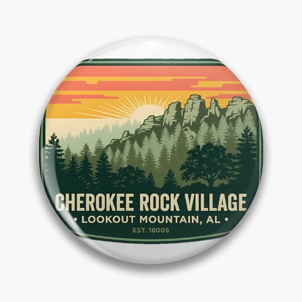 Item preview, Cherokee Rock Village Lookout Mountain Forest Badge Sticker designed and sold by DetourDgn.