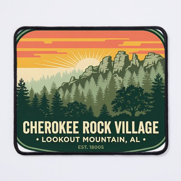 Item preview, Cherokee Rock Village Lookout Mountain Forest Badge Sticker designed and sold by DetourDgn.