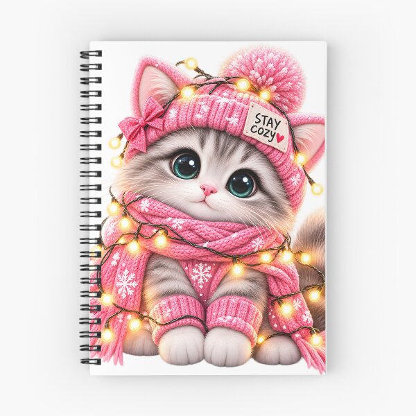 Item preview, Stay Cozy Pink Winter Kitten designed and sold by TinyWeird.
