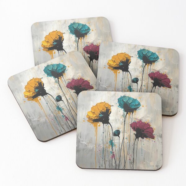 Item preview, Abstract Dripping Poppies - Modern Impasto Floral Art designed and sold by PACS0011.