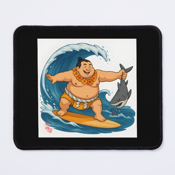 Item preview, Japanese Sumo Wrestler Catching Waves Surfing Ocean Art | ⭐⭐⭐⭐⭐ Best Seller designed and sold by LeShopdeMus.