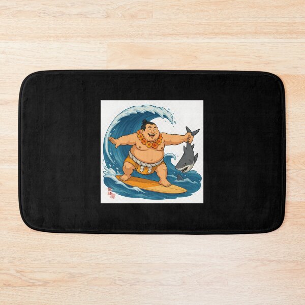 Item preview, Japanese Sumo Wrestler Catching Waves Surfing Ocean Art | ⭐⭐⭐⭐⭐ Best Seller designed and sold by LeShopdeMus.