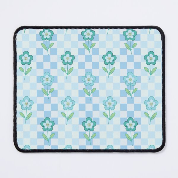 Item preview, Pastel Blue Daisy Flowers On Checkered Seamless Pattern designed and sold by prapapon.