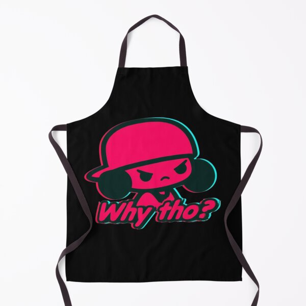 Item preview, Angry Cartoon Character Wearing Cap With 'Why Tho?' Neon Glitch Text Retro Pop Sticker designed and sold by KanDa-Shop.