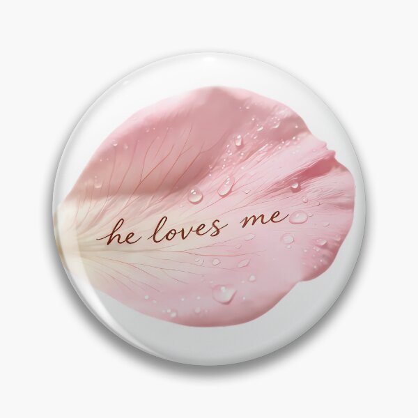 Item preview, He Loves Me — Pink Rose Petal with Dew Drops designed and sold by Bondingbonding.