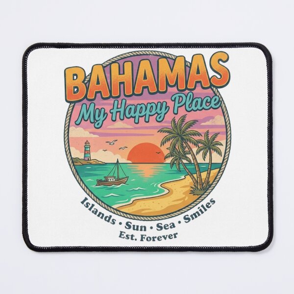 Item preview, Bahamas My Happy Place, Vintage Tropical Beach Sunset designed and sold by KreatoLab.