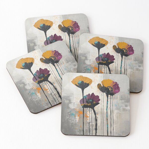 Item preview, Abstract Dripping Poppies - Modern Impasto Floral Art designed and sold by PACS0011.