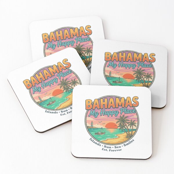 Item preview, Bahamas My Happy Place, Vintage Tropical Beach Sunset designed and sold by KreatoLab.