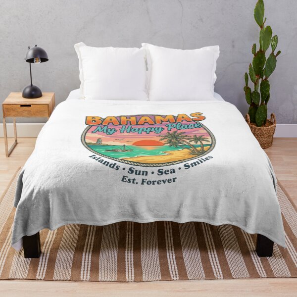 Item preview, Bahamas My Happy Place, Vintage Tropical Beach Sunset designed and sold by KreatoLab.