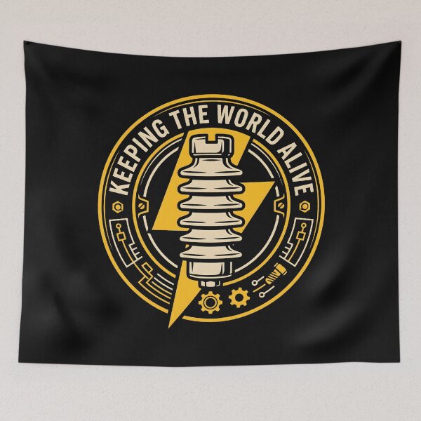 Item preview, Keeping the World Alive - Electrical Lineman Badge designed and sold by SplashTastic.
