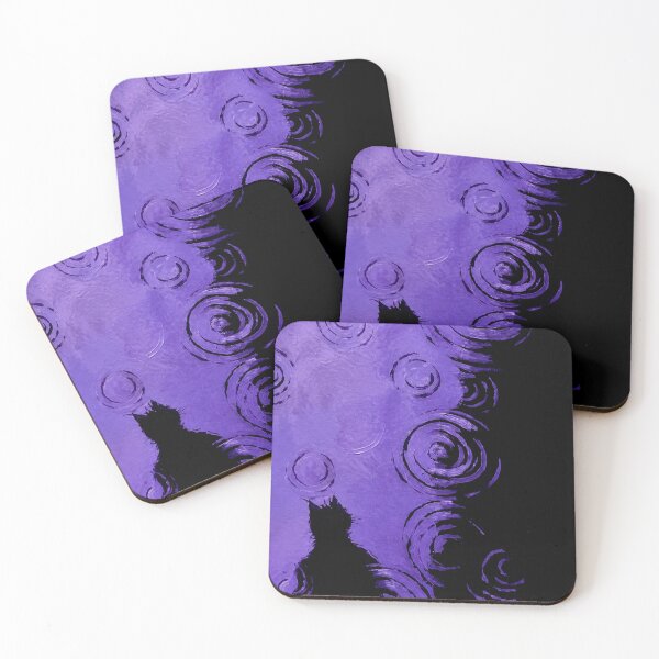 Item preview, Purple Cat Under a Swirling Night designed and sold by Lino_1906.