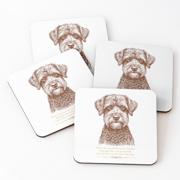 Item preview, Vintage Etched Schnoodle Portrait Quote Print designed and sold by WaggingTailsCo.