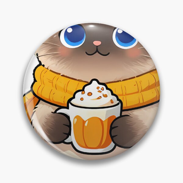 Item preview, Cute Ragdoll Cat with Pumpkin Spice Latte Icon designed and sold by pumsquare.