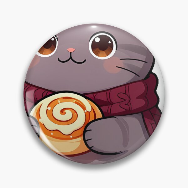 Item preview, Cute British Shorthair Cat with Cinnamon Roll Icon designed and sold by pumsquare.