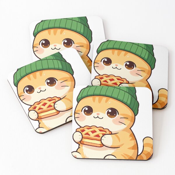 Item preview, Cute Scottish Fold Cat with Apple Pie Icon designed and sold by pumsquare.