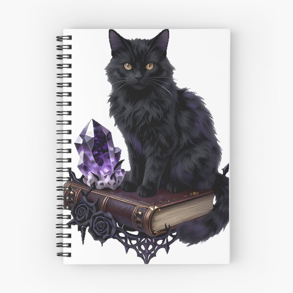 Item preview, Gothic Amethyst Cat Spellbook Geode designed and sold by IllumeInk.