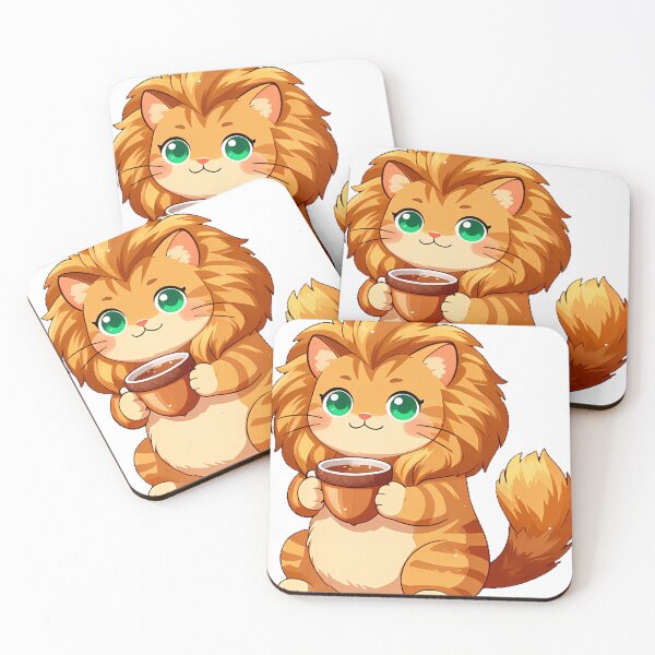 Item preview, Cute Maine Coon Cat with Acorn Teacup Icon designed and sold by pumsquare.