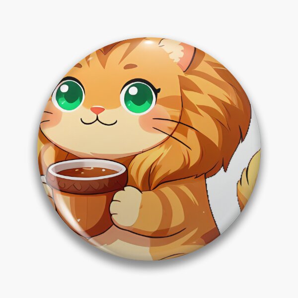 Item preview, Cute Maine Coon Cat with Acorn Teacup Icon designed and sold by pumsquare.