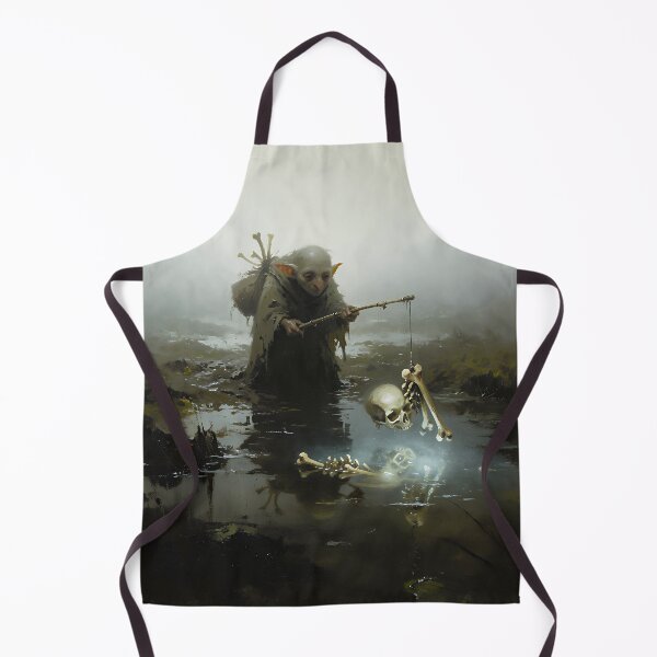 Item preview, Goblincore Swamp Goblin Fishing for Skeletons Dark Forest Fantasy designed and sold by cr6zym1nd.