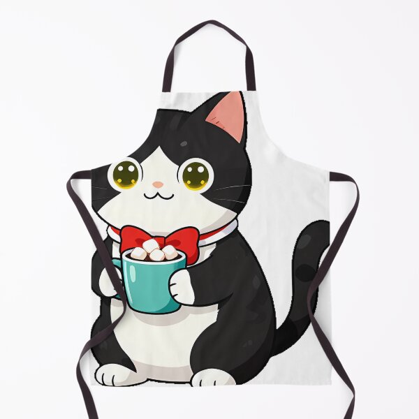 Item preview, Cute Tuxedo Cat with Hot Cocoa and Marshmallows Icon designed and sold by pumsquare.