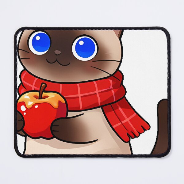 Item preview, Cute Siamese Cat with Caramel Apple Icon designed and sold by pumsquare.