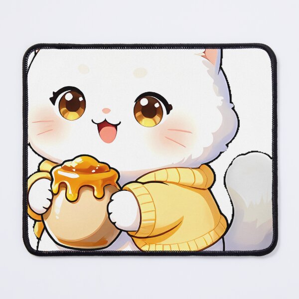 Item preview, Cute White Persian Cat with Honey Pot Icon designed and sold by pumsquare.