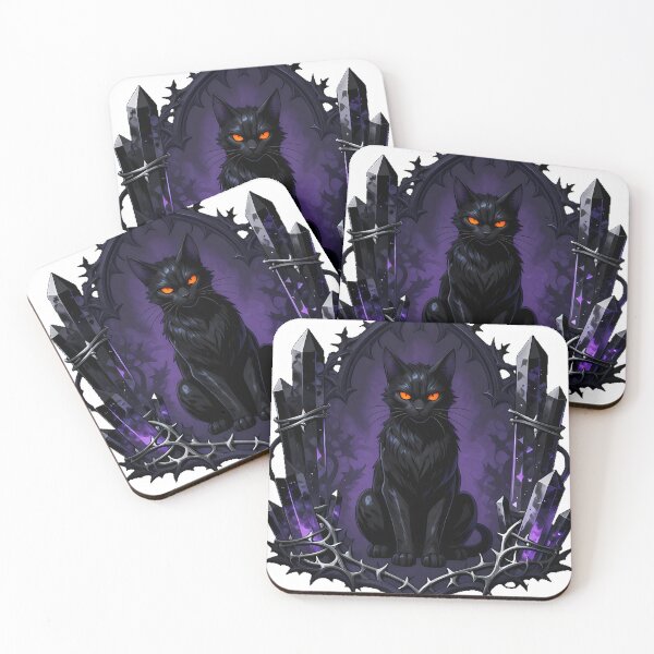 Item preview, Gothic Black Tourmaline Cat Protection Sigil designed and sold by IllumeInk.