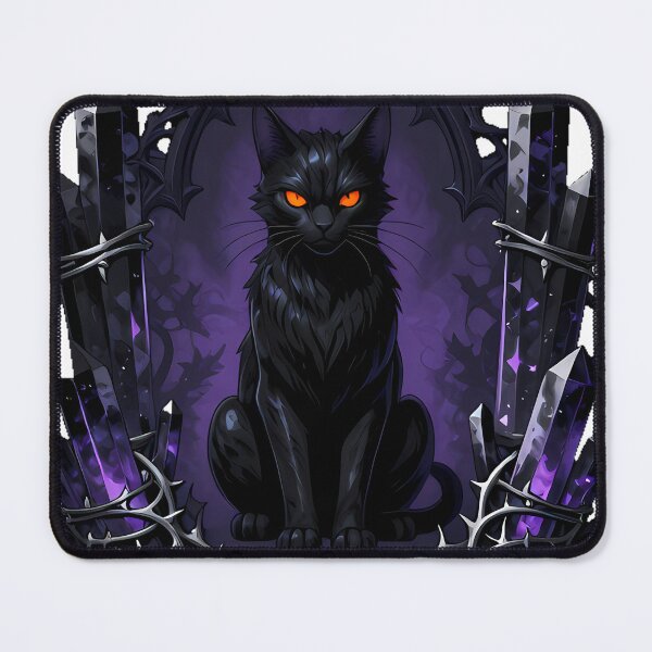 Item preview, Gothic Black Tourmaline Cat Protection Sigil designed and sold by IllumeInk.