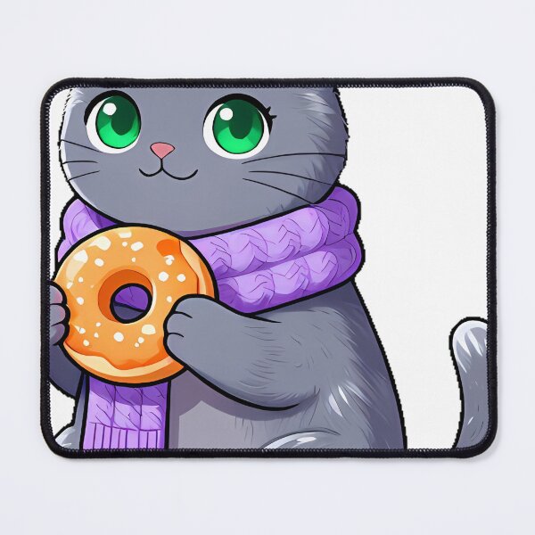 Item preview, Cute Russian Blue Cat with Cinnamon Donut Icon designed and sold by pumsquare.