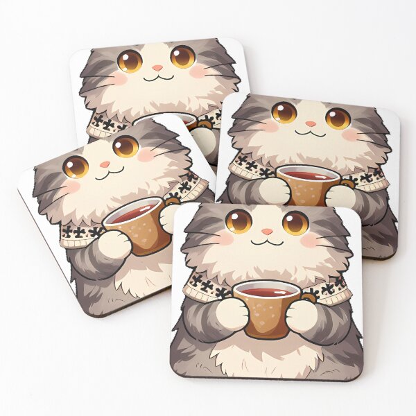 Item preview, Cute Norwegian Forest Cat with Forest Berry Teacup Icon designed and sold by pumsquare.