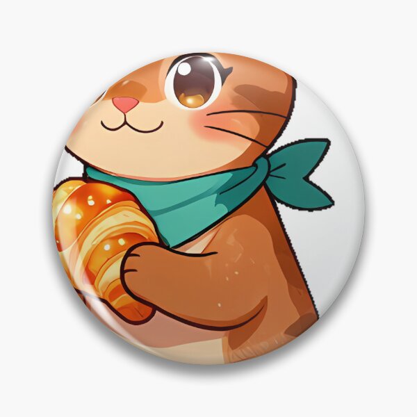 Item preview, Cute Abyssinian Cat with Butter Croissant Icon designed and sold by pumsquare.