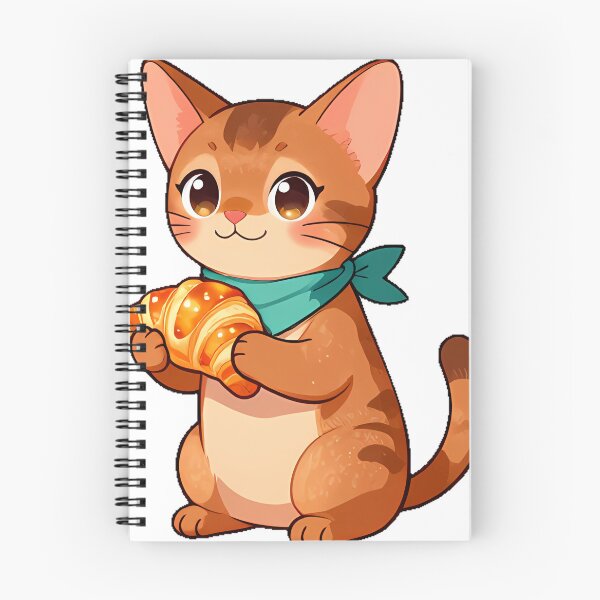 Item preview, Cute Abyssinian Cat with Butter Croissant Icon designed and sold by pumsquare.