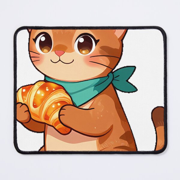 Item preview, Cute Abyssinian Cat with Butter Croissant Icon designed and sold by pumsquare.