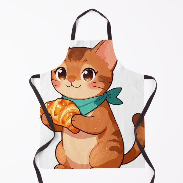 Item preview, Cute Abyssinian Cat with Butter Croissant Icon designed and sold by pumsquare.