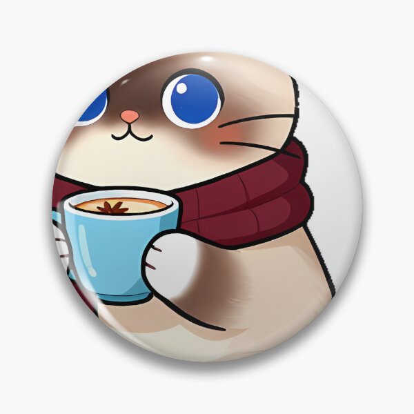 Item preview, Cute Birman Cat with Vanilla Chai Latte Icon designed and sold by pumsquare.