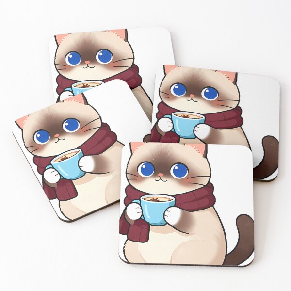 Artikelvorschau, Niedliche Birma-Katze mit Vanille-Chai-Latte-Symbol entworfen und verkauft von pumsquare.