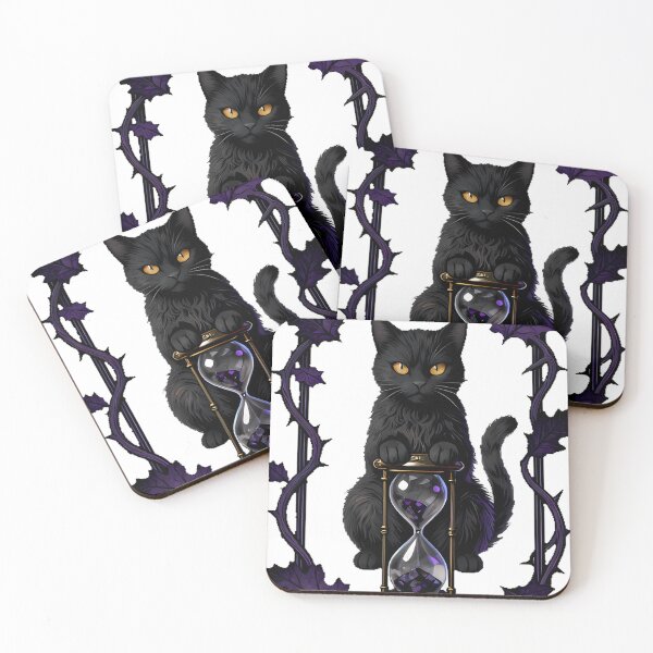 Item preview, Gothic Smoky Quartz Cat Hourglass designed and sold by IllumeInk.
