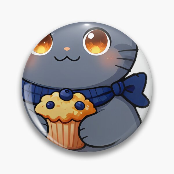 Item preview, Cute Chartreux Cat with Blueberry Muffin Icon designed and sold by pumsquare.